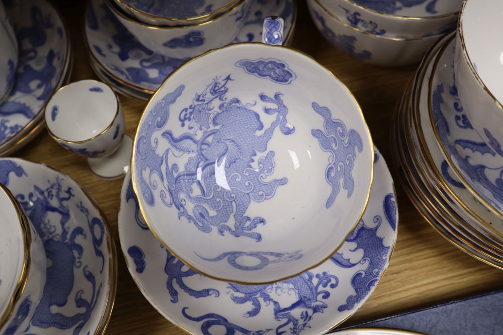 A Royal Worcester Blue Dragon part tea service